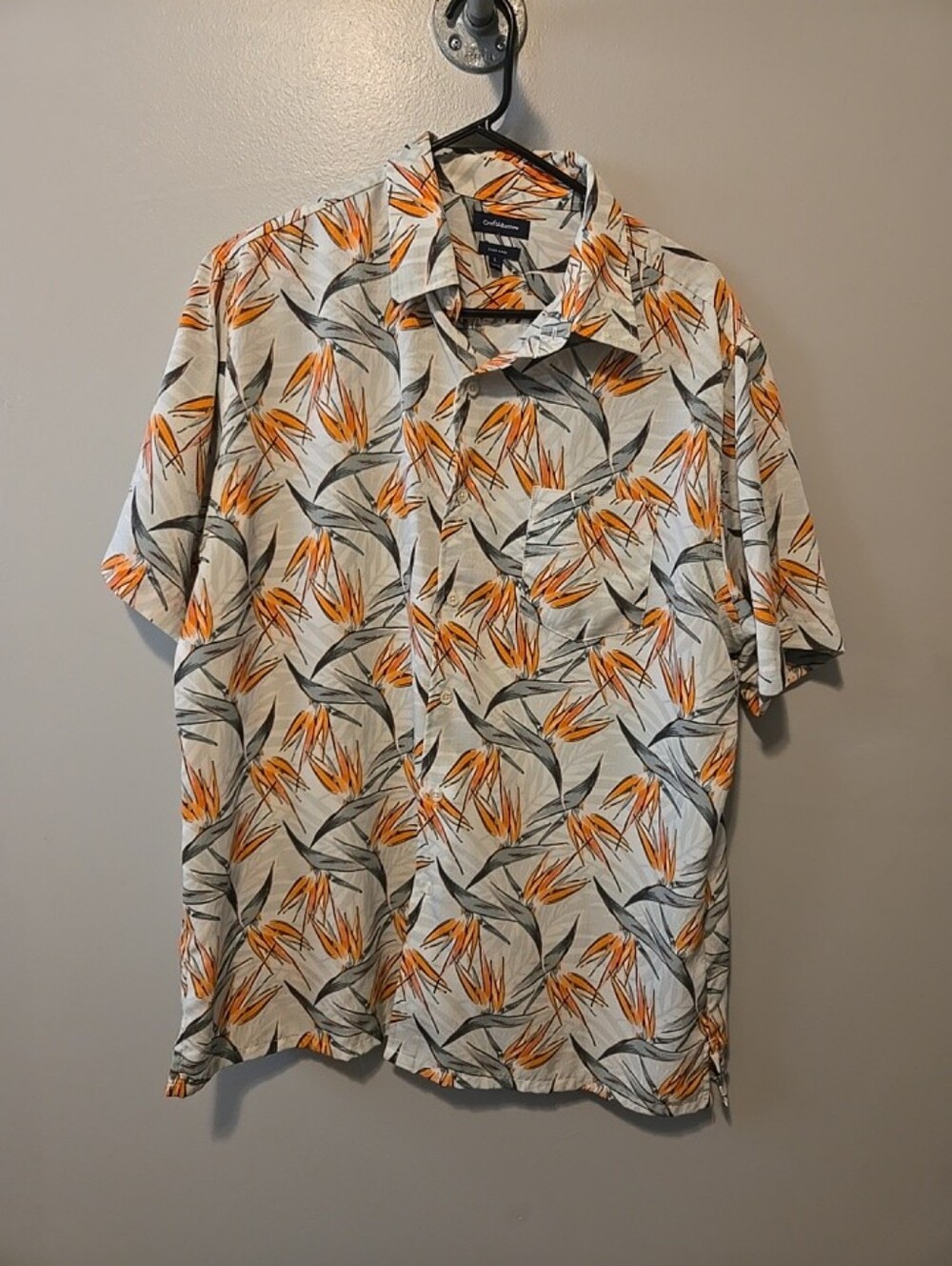 Croft & Barrow Mens Floral Hawaiian Button Up Shirt Sz. L Resort Wear